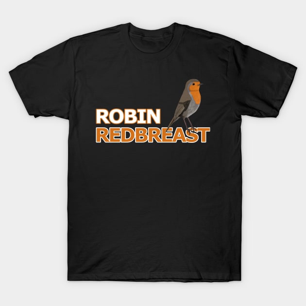 jz.birds Robin Redbreast Bird Watching Design T-Shirt by jzbirds